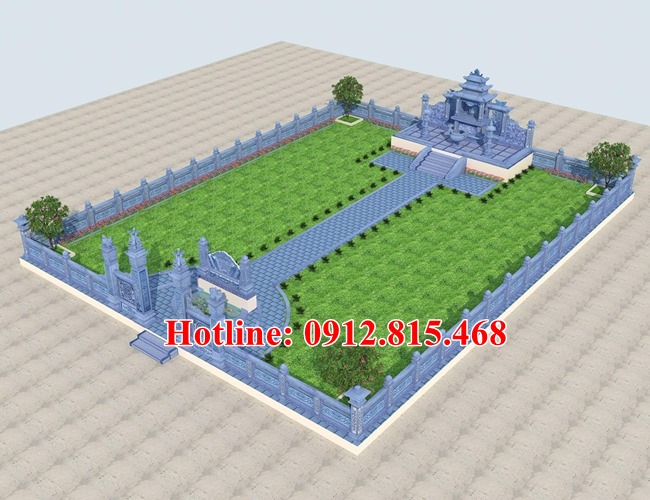 Khu lăng mộ đá đẹp bán tại Hà Nam - Xây khuôn viên lăng mộ gia đình